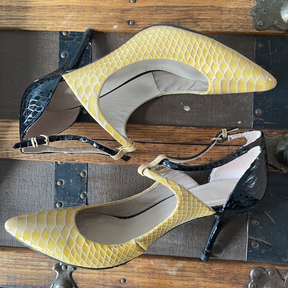 ZARA Snake Embossed Patent Heels size 39 - Picture 2 of 7